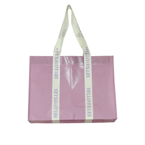 שקית אלבד עם למינציה עם ידיות בד מודפסות